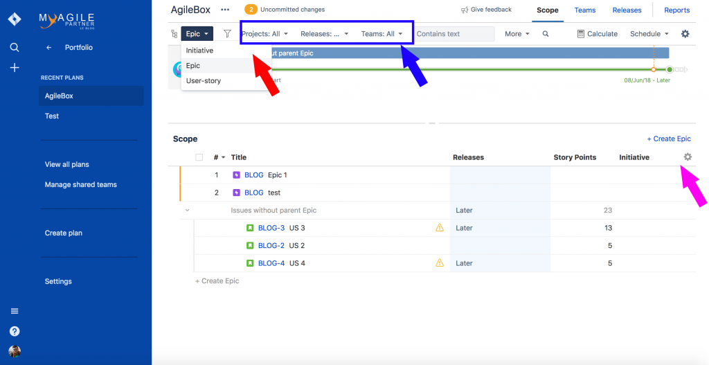 Portfolio Jira Scope