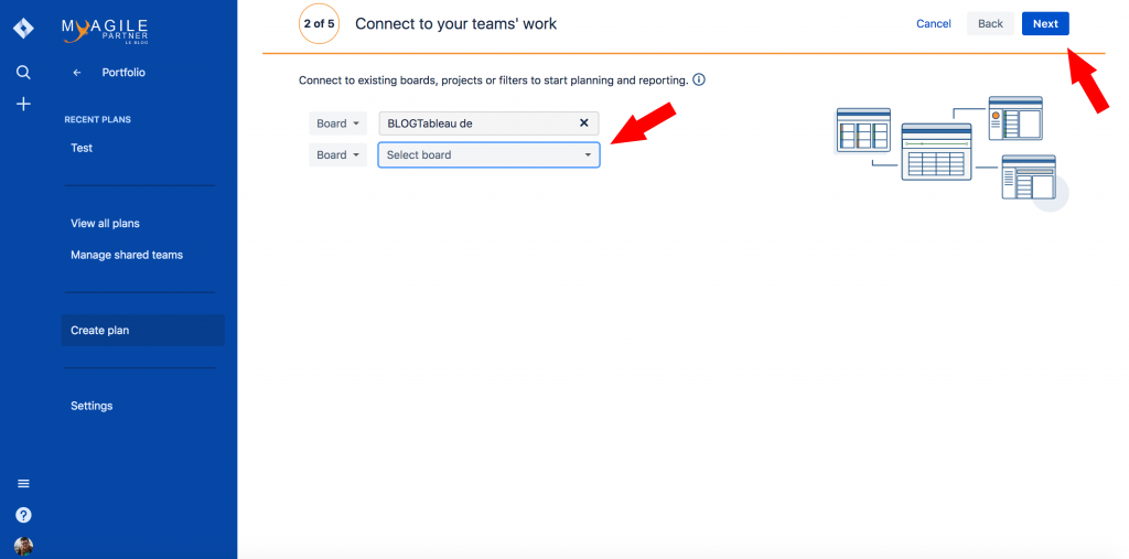 Portfolio : connecter plan au board jira - jira portfolio