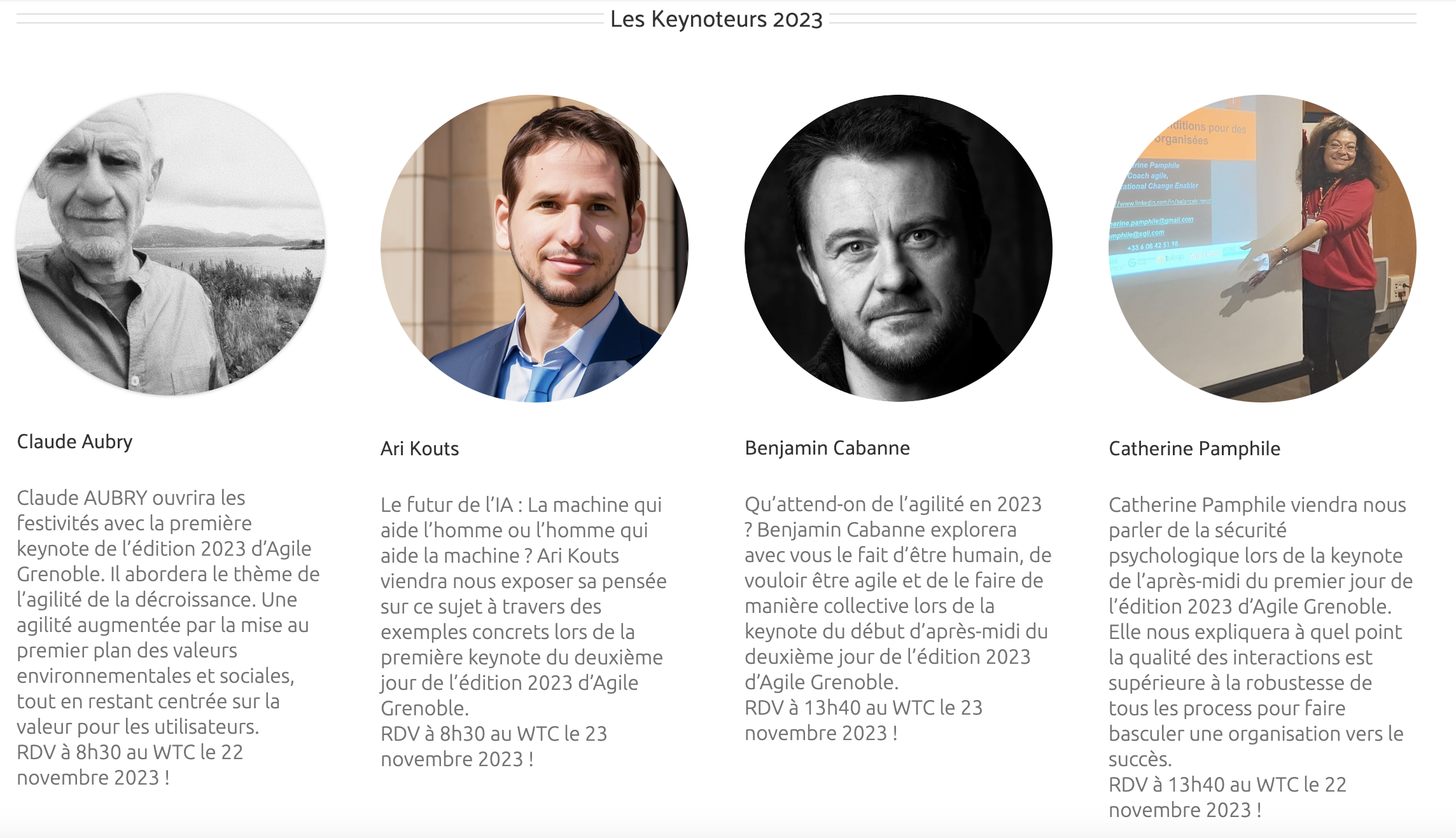 Agile Grenoble - Les Keynoteurs 2023